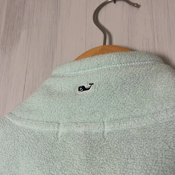Vineyard Vines Fleece Vest Womens Medium Light Sea Green Full Zip - Picture 5 of 6